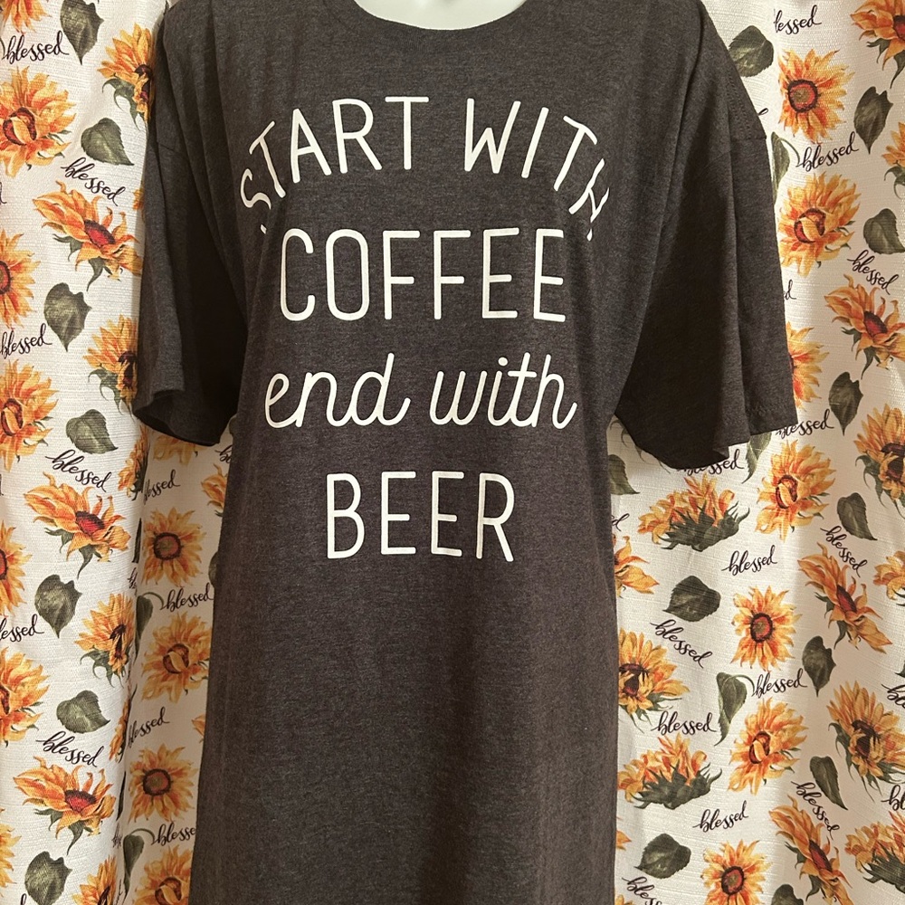 Alstyle Vintage Gray Graphic Tee with Fun Text
